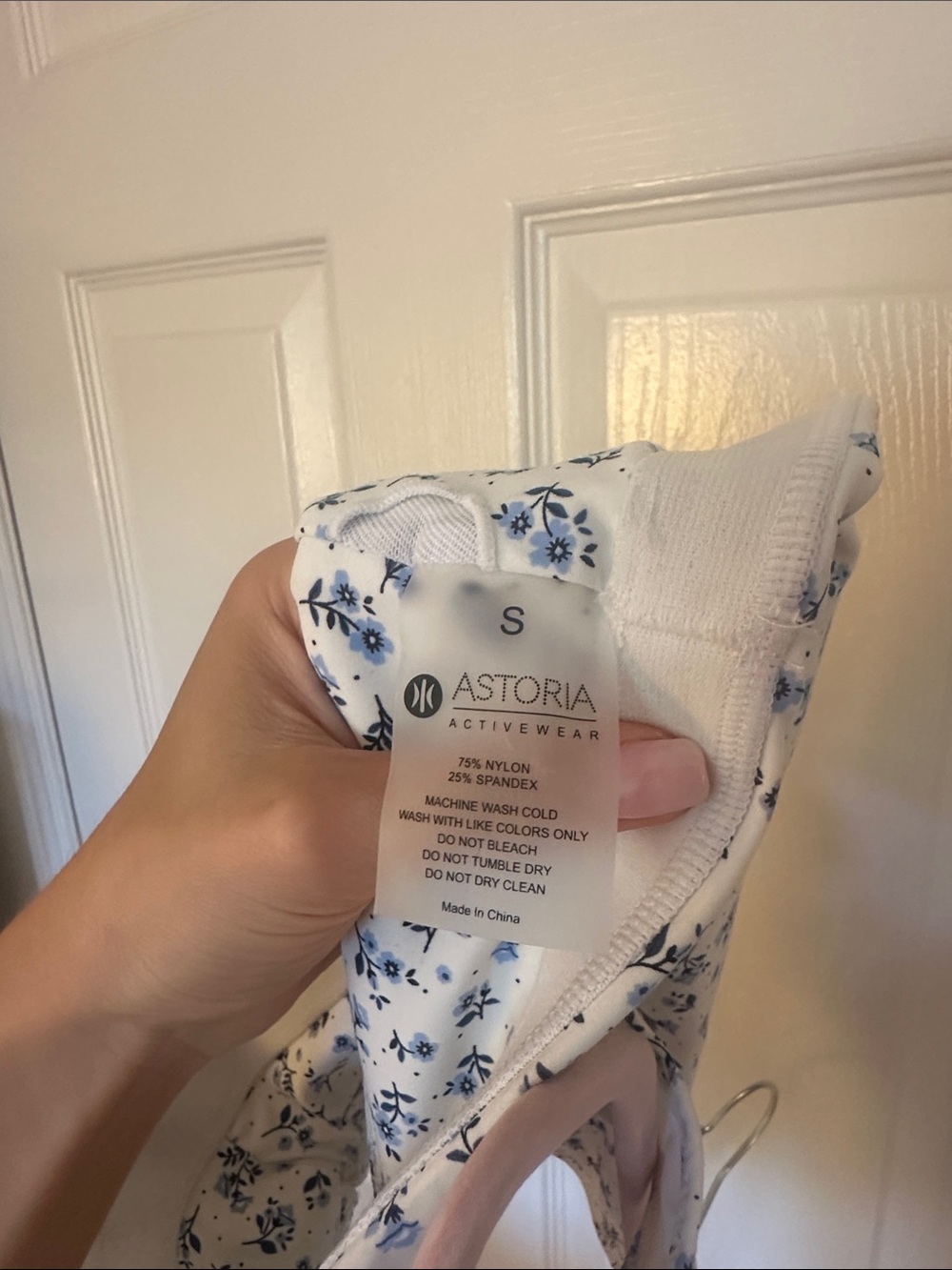 White and Blue Floral Sports Bra - Women Intimates & Sleepwear - Picture 2 of 3